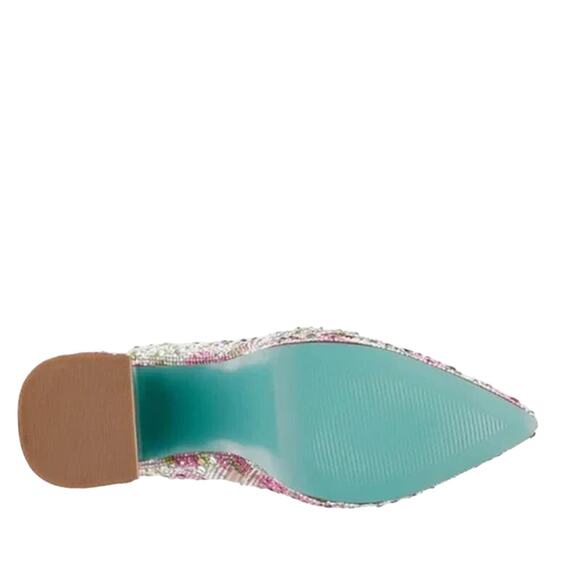 BETSEY JOHNSON DELLA Pink Rhinestone Floral Booties Size 8 Bling Sparkle NEW - Picture 7 of 14